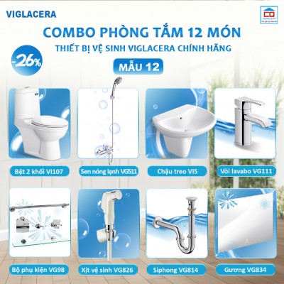 Bộ thiết bị vệ sinh kinh tế cho công trình - Mẫu 12