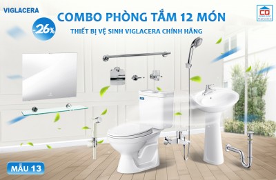 Bộ thiết bị vệ sinh kinh tế Viglacera - Mẫu 13