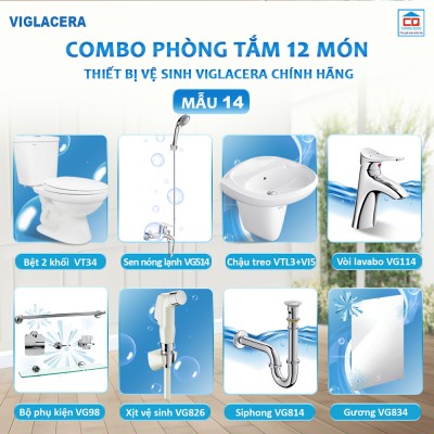 Mẫu thiết bị vệ sinh kinh tế Viglacera - Bộ 14