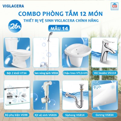 Mẫu thiết bị vệ sinh kinh tế Viglacera - Bộ 14