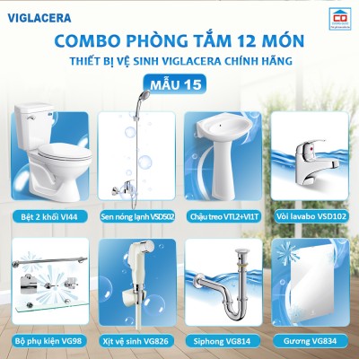 Dòng sản phẩm thiết bị vệ sinh kinh tế - Bộ Viglacera 15
