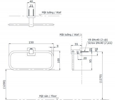 Vòng treo khăn TOTO YTT408V