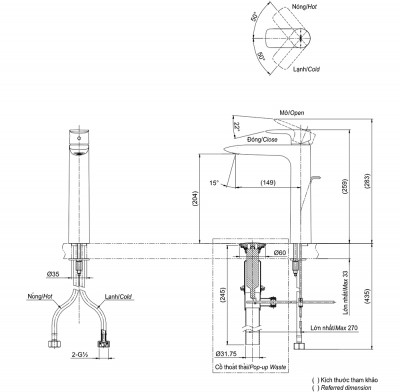 Vòi chậu lavabo đặt bàn TOTO TLG04307V