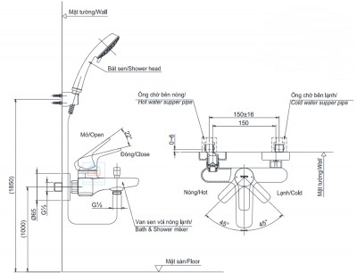 Sen tắm nóng lạnh TOTO TBG03302V/TBW02006A