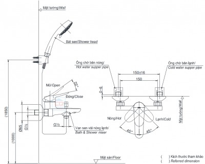 Sen tắm nóng lạnh TOTO TBS04302V/TBW01008A
