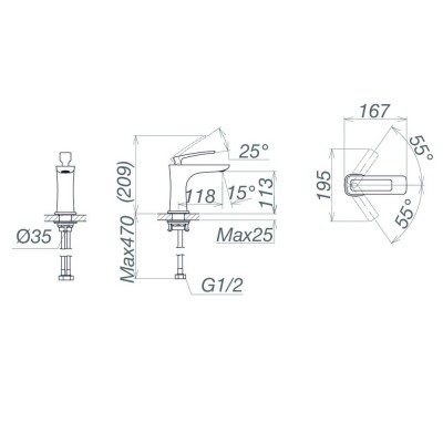 Vòi ngắn chậu nóng lạnh 1 lỗ Viglacera VG142