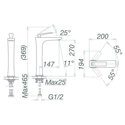 Vòi chậu nóng lạnh chân cao Viglacera VG142.1