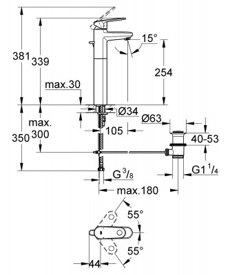 Vòi chậu lavabo nóng lạnh Grohe 32618002