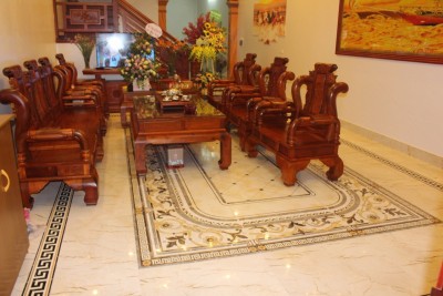Gạch thảm trang trí phòng khách