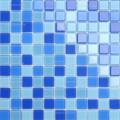 Gạch Mosaic thủy tinh ốp lát bể bơi CQMST25082