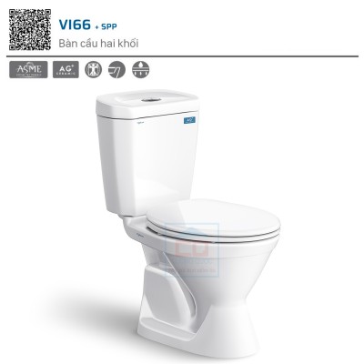 Bồn cầu két rời Viglacera VI66 (nắp thường)