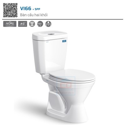 Bồn cầu két rời Viglacera VI66 (nắp êm)