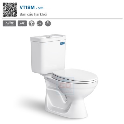 Bồn cầu két rời Viglacera VT18M (nắp êm)
