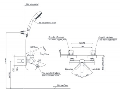 Van sen tắm nóng lạnh toto TBS01302V