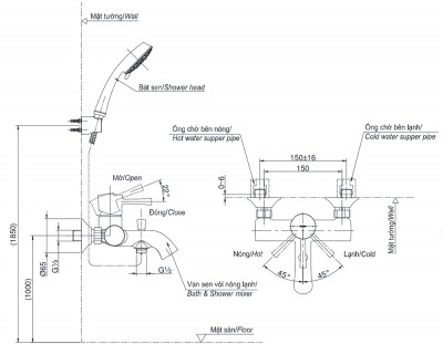 Van sen tắm nóng lạnh toto TBS02302V