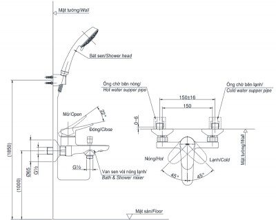 Van sen tắm nóng lạnh toto TBS04302V