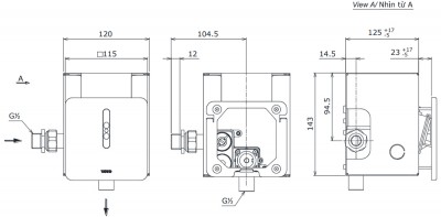 Van xả cảm ứng tiểu nam TOTO DUE126UKA (DUE126UK)