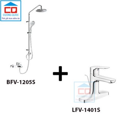Bộ vòi chậu + sen tắm Inax LFV-1401S + BFV-1205S