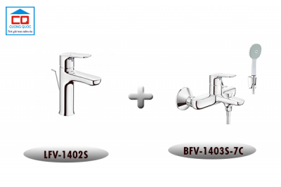 Combo vòi lavabo Inax LFV-1402S + Sen tắm Inax BFV-1403S-7C