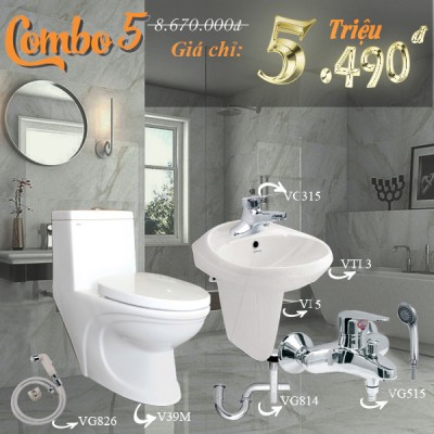 Bộ thiết bị vệ sinh Viglacera - Combo 5
