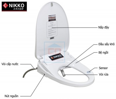 Nắp bồn cầu Nikko P68052 chính hãng