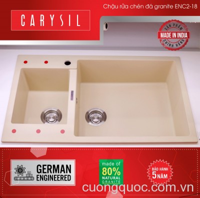 Chậu rửa chén bát bằng đá nhân tạo Carysil ENC2-18/Champagne ( vàng kem )