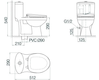 Bồn cầu trẻ em Viglacera BTE