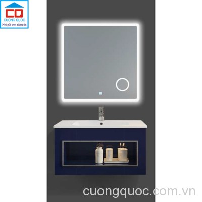 Bộ tủ lavabo thủy tinh và gương đèn led cảm ứng cao cấp QB CABINET $ MIRROR QG808-QK8-QL904T