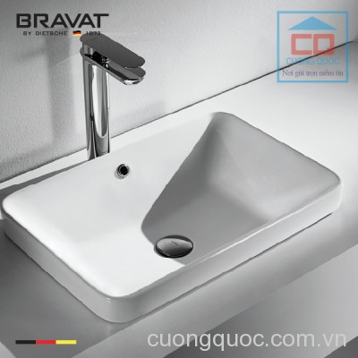 Chậu rửa mặt lavabo bán âm bàn Bravat C22327W-ENG