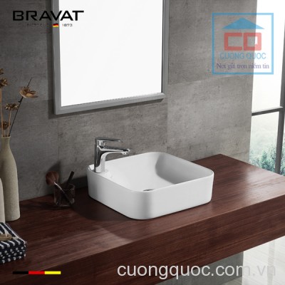 Chậu rửa lavabo đặt bàn cao cấp Bravat C22238W-1-ENG