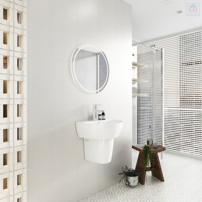 Chậu chân lửng Viglacera V37 treo tường