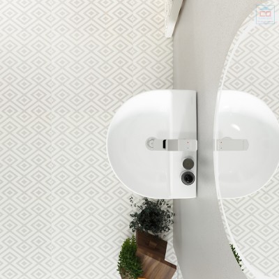 Chậu chân lửng Viglacera V37 treo tường