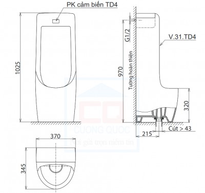 Tiểu nam kiểu đứng Viglacera TD4