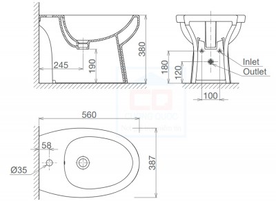 Bồn tiểu nữ Viglacera VB5