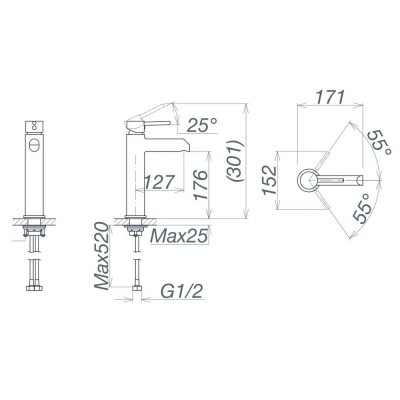 Vòi chậu nóng lạnh 1 lỗ Viglacera VG141