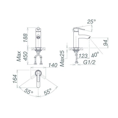 Vòi chậu thấp nóng lạnh 1 lỗ Viglacera VG105 (VSD1012)