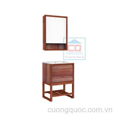 Bộ tủ chậu gương cao cấp phòng tắm Bravat V56647R-W