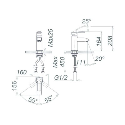 Vòi chậu nóng lạnh 1 lỗ Viglacaera VG111