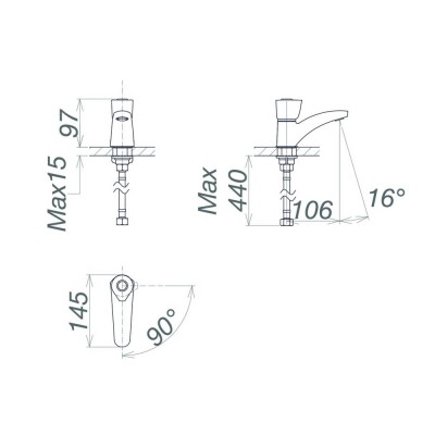 Vòi chậu 1 đường lạnh Viglacera VG106
