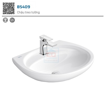 Chậu rửa mặt lavabo treo tường Viglacera BS409 ( BỎ MẪU )