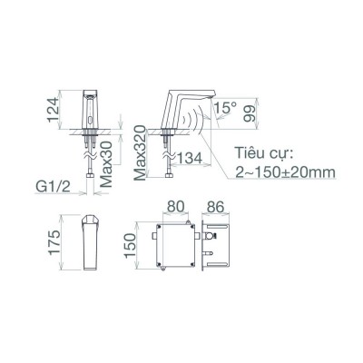 Vòi lavabo cảm ứng Viglacera VG1028 (VG1028C)