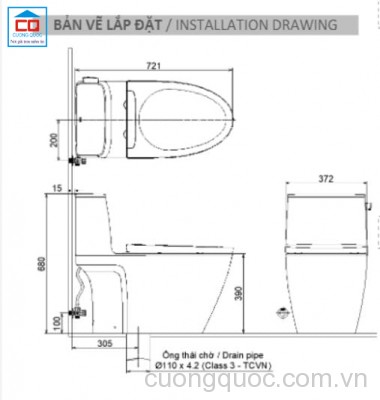 Bồn cầu Inax liền khối nắp rửa điện tử AC-912VN+CW-H18VN