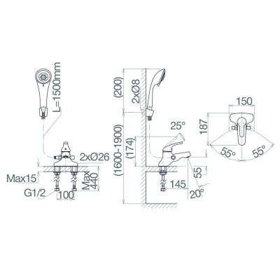 Vòi nóng lạnh 3 lỗ Viglacera VG326