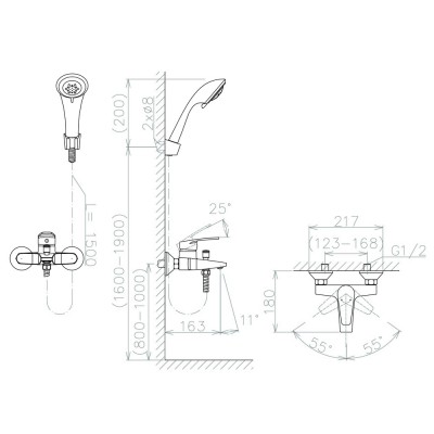 Sen tắm nóng lạnh gắn tường VG568