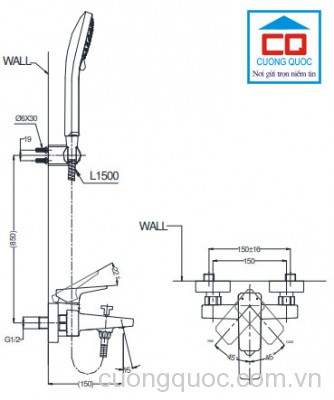 Vòi sen tắm Toto nóng lạnh TVSM110RUR/TTSR106EMF