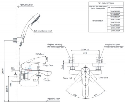 Van gật gù nóng lạnh Toto TBG09302VA (TBG09302V)