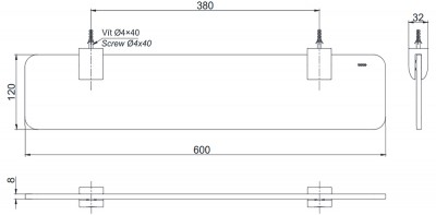 Kệ kính dưới gương Toto YAK201GV chính hãng