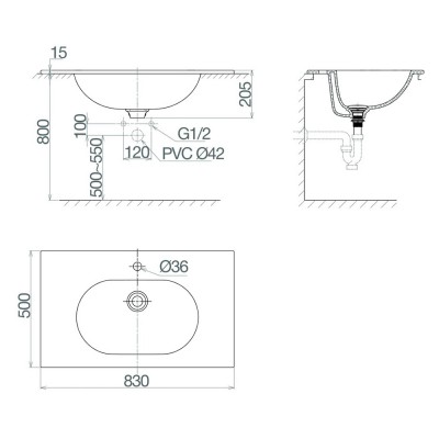 Chậu lavabo dương vành Viglacera CB69