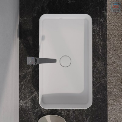 Chậu lavabo vành mỏng Viglacera CM01 đặt bàn