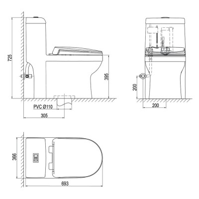 Bồn cầu két liền Sanfi S304